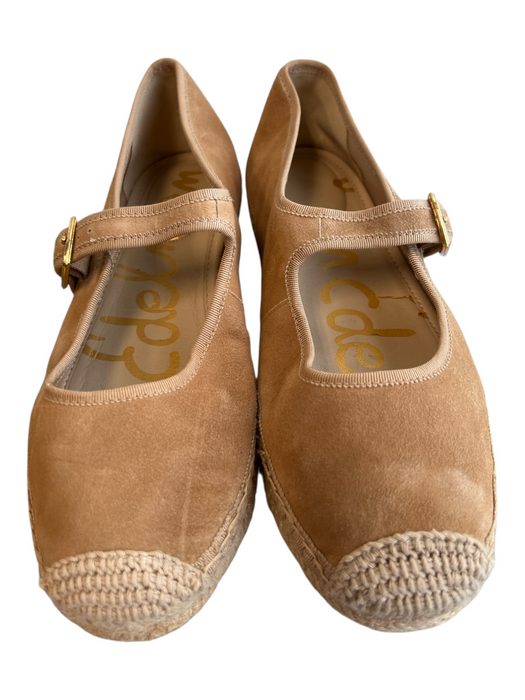 Sam Edelman Shoe Size 7.5 Tan Faux Suede Jute Espadrille adjustable buckle Shoes Tan / 7.5