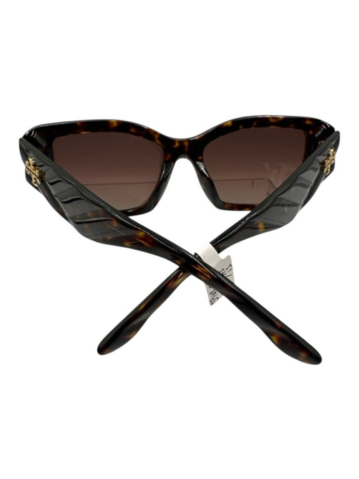 Tory Burch Mixed Brown Acetate Square Tortoise Tinted Lens Polarized Sunglasses Mixed Brown