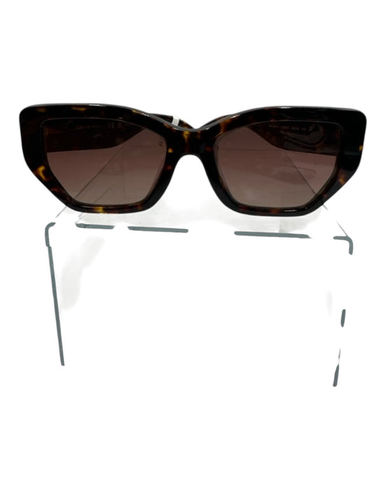 Tory Burch Mixed Brown Acetate Square Tortoise Tinted Lens Polarized Sunglasses Mixed Brown