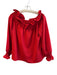 Tuckernuck Size M Red Polyester Long Sleeve Off the Shoulder Elastic Detail Top Red / M