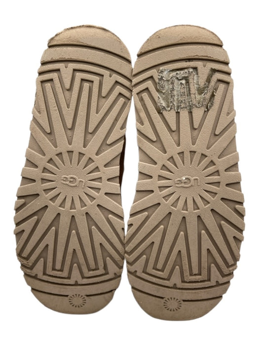 Ugg Shoe Size 10 Tan & cream Suede Shearling Platform Zip Up Round Toe Booties Tan & cream / 10