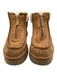 Ugg Shoe Size 10 Tan & cream Suede Shearling Platform Zip Up Round Toe Booties Tan & cream / 10