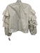 Ulla Johnson Size 8 White Cotton Ruffle Keyhole Back Top White / 8