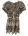 Ulla Johnson Size 4 Brown & Beige Cotton & Viscose Ruffle Cap Sleeve Mini Dress Brown & Beige / 4