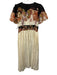 By Anthropologie Size Small Cream & Multi Cotton Short Sleeve Floral Maxi Dress Cream & Multi / Small