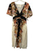 By Anthropologie Size Small Cream & Multi Cotton Short Sleeve Floral Maxi Dress Cream & Multi / Small