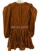 Ulla Johnson Size 4 Brown Orange Cotton Long puff sleeve Contrast Stitch Dress Brown Orange / 4