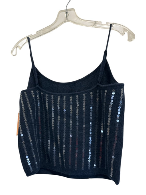 Staud Size M/L Navy Blue Wool Blend Spaghetti Strap Sequins Midi Skirt Set Navy Blue / M/L
