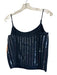 Staud Size M/L Navy Blue Wool Blend Spaghetti Strap Sequins Midi Skirt Set Navy Blue / M/L