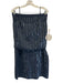 Staud Size M/L Navy Blue Wool Blend Spaghetti Strap Sequins Midi Skirt Set Navy Blue / M/L
