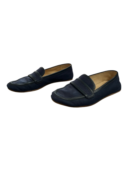 Gabriela Hearst Shoe Size 36 Navy Linen & Leather Loafer Flats Shoes Navy / 36