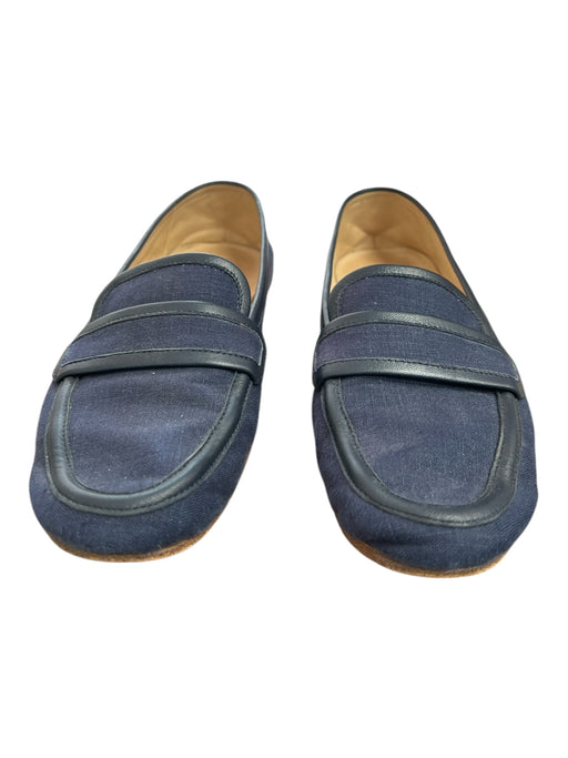 Gabriela Hearst Shoe Size 36 Navy Linen & Leather Loafer Flats Shoes Navy / 36
