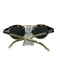 Krewe Black & Gold Acetate round Gradient Mirrored Sunglasses Black & Gold