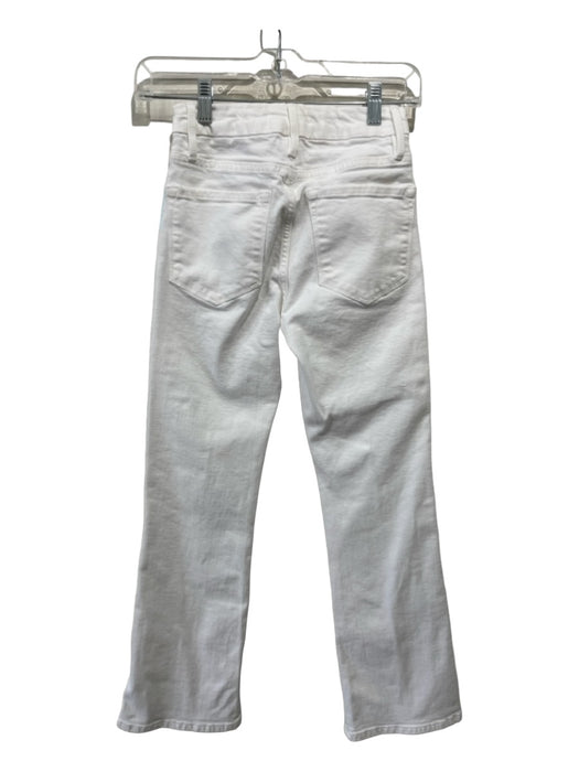 Frame Size 23 White Cotton Denim High Rise Bootcut Button & Zip Jeans White / 23