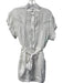Frame Size XXS White Ramie Standing Collar Button Down Short Sleeve Dress White / XXS