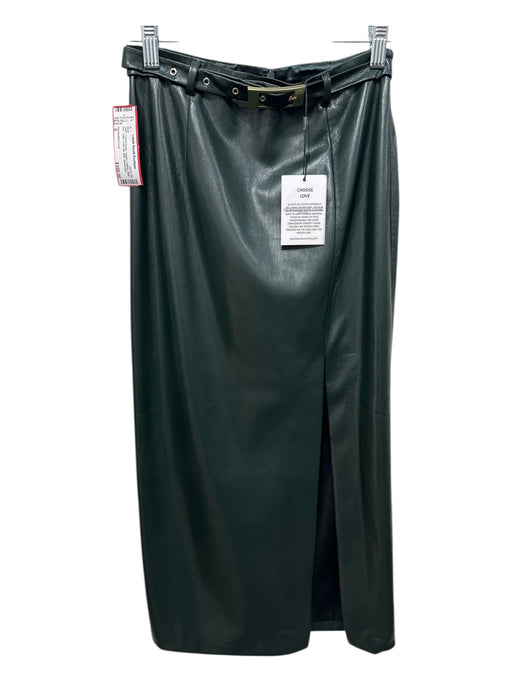 Generation Love Size 0 Forest Green Vegan Leather Belt Incl. Solid Midi Skirt Forest Green / 0