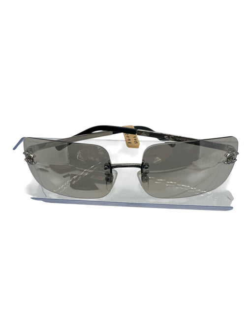 Chanel Silver Metal Rimless CC Logo Mirror Lens Square Lens Sunglasses Silver