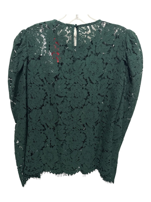 Generation Love Size XXS Forest Green Cotton Blend Long Sleeve Floral Lace Top Forest Green / XXS