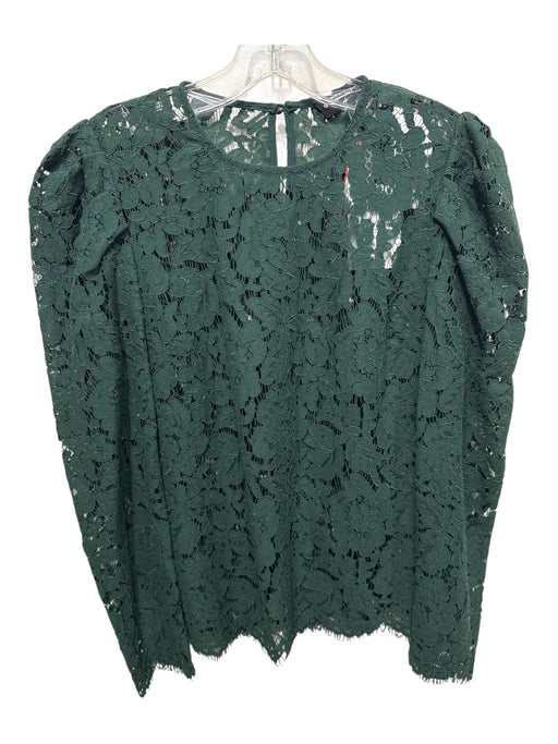 Generation Love Size XXS Forest Green Cotton Blend Long Sleeve Floral Lace Top Forest Green / XXS