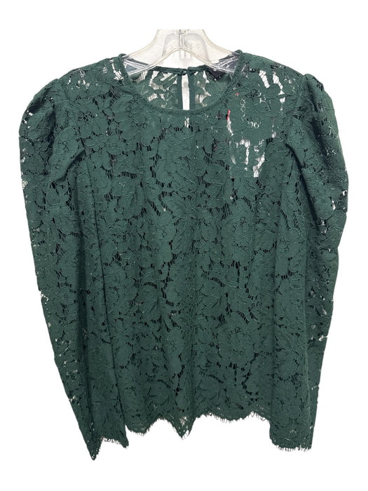 Generation Love Size XXS Forest Green Cotton Blend Long Sleeve Floral Lace Top Forest Green / XXS