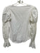 5a7 Cinq a Sept Size XXS White Cotton Heathered Long Balloon Sleeve U Neck Top White / XXS