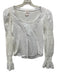 5a7 Cinq a Sept Size XXS White Cotton Heathered Long Balloon Sleeve U Neck Top White / XXS