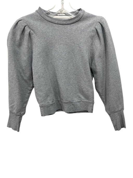 Mother Size XS Gray Cotton Heathered Long Balloon Sleeve Puff Shoulder Sweater Gray / XS