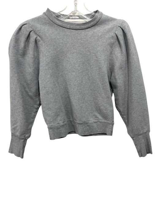 Mother Size XS Gray Cotton Heathered Long Balloon Sleeve Puff Shoulder Sweater Gray / XS