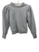 Mother Size XS Gray Cotton Heathered Long Balloon Sleeve Puff Shoulder Sweater Gray / XS