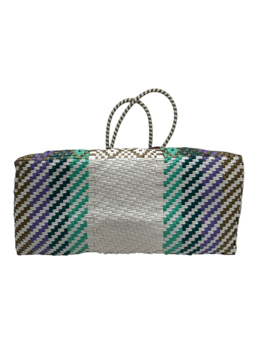 Squeeze de Citron Gold, Green, Purple Recycled Plastic Top Handles Woven Bag Gold, Green, Purple / L