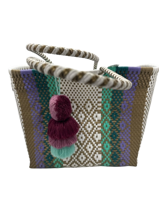 Squeeze de Citron Gold, Green, Purple Recycled Plastic Top Handles Woven Bag Gold, Green, Purple / L