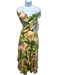 Farm Rio Size XXS Green, Orange, Pink Linen Blend Leaves Palm Trees Tiered Dress Green, Orange, Pink / XXS