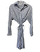 Vince Size XXS White & Blue Cotton Blend Stripe Knee Length Shirt Dress White & Blue / XXS