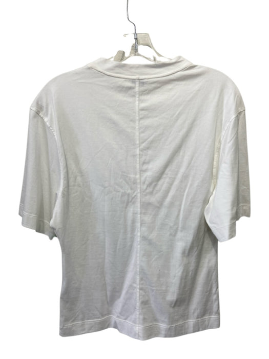 Brunello Cucinelli Size XXS White & Silver Cotton Blend Embellished Beaded Top White & Silver / XXS