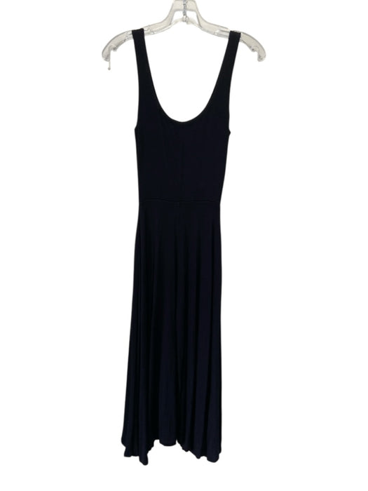 Vince Size XXS Black Rayon Blend Scoop Neck Midi Dress Black / XXS