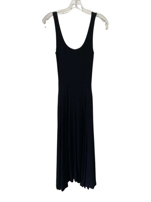 Vince Size XXS Black Rayon Blend Scoop Neck Midi Dress Black / XXS