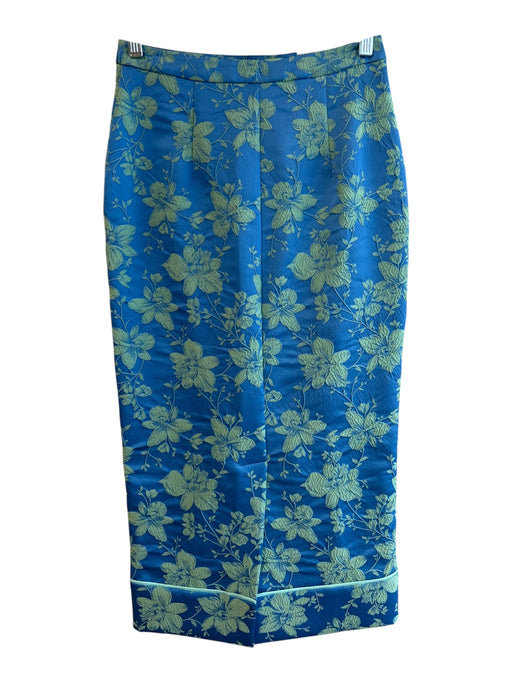 aLEXIE Size XS Blue & Green Polyester Back Zip Floral Print Zip Fly Skirt Blue & Green / XS