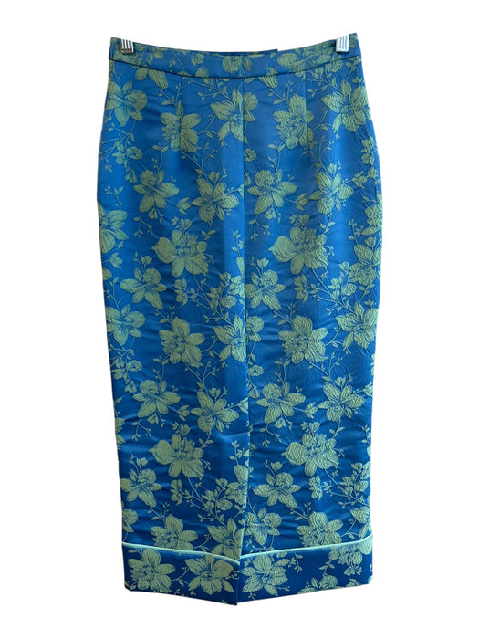 aLEXIE Size XS Blue & Green Polyester Back Zip Floral Print Zip Fly Skirt Blue & Green / XS