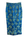 aLEXIE Size XS Blue & Green Polyester Back Zip Floral Print Zip Fly Skirt Blue & Green / XS