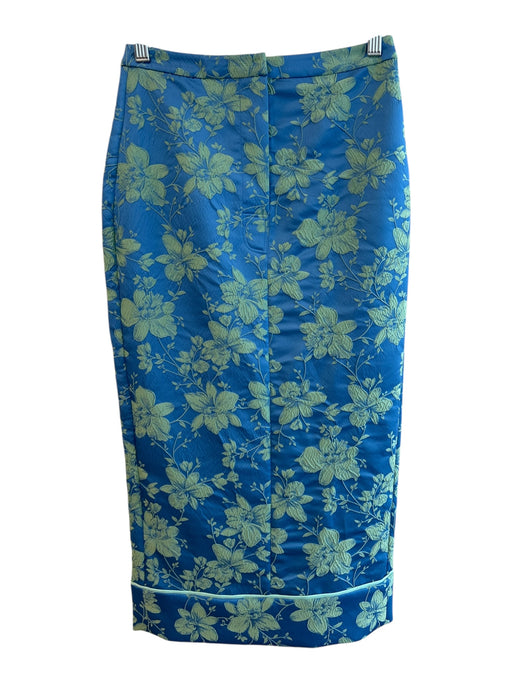 aLEXIE Size XS Blue & Green Polyester Back Zip Floral Print Zip Fly Skirt Blue & Green / XS