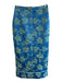 aLEXIE Size XS Blue & Green Polyester Back Zip Floral Print Zip Fly Skirt Blue & Green / XS
