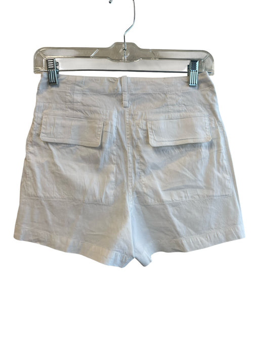 Theory Size 00 White Linen High Rise solid color Zip Fly Pocket Shorts White / 00