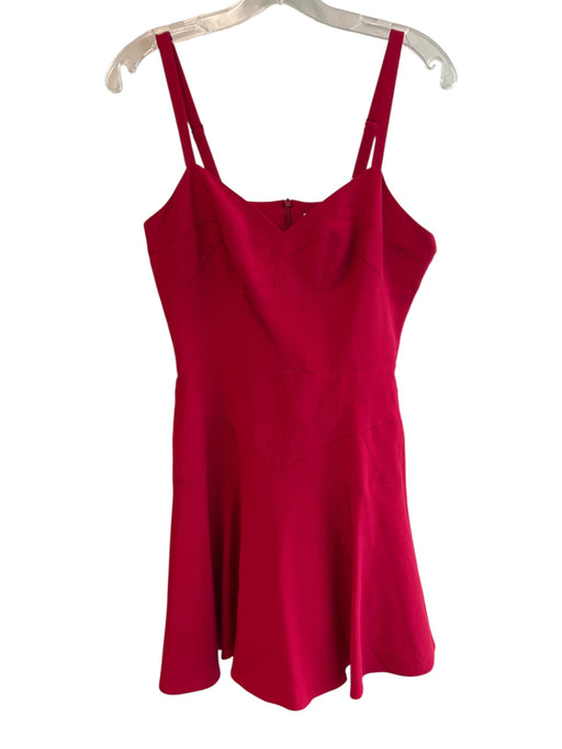 Amanda Uprichard Size S Red Silk Spaghetti Strap solid color Back Zip Dress Red / S