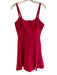 Amanda Uprichard Size S Red Silk Spaghetti Strap solid color Back Zip Dress Red / S