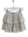 Alice & Olivia Size 0 Ivory Cotton Elastic Waist Floral Embroidery Tiered Skirt Ivory / 0