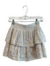Alice & Olivia Size 0 Ivory Cotton Elastic Waist Floral Embroidery Tiered Skirt Ivory / 0