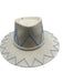 Tipsy Threads Beige & Blue Straw Embroidered Rope Woven Sun Hat Hat Beige & Blue