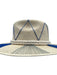 Tipsy Threads Beige, Blue & White Straw Embroidered Rope Woven Sun Hat Hat Beige, Blue & White