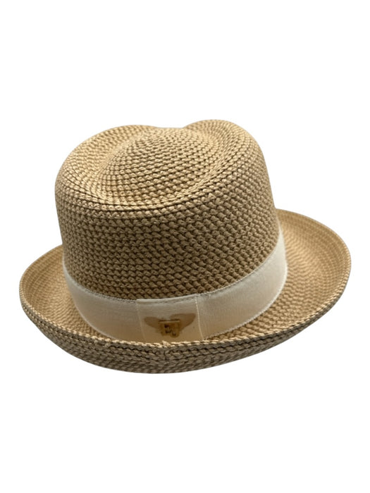Eric Javits Brown Straw Woven Fedora Hat Brown / S
