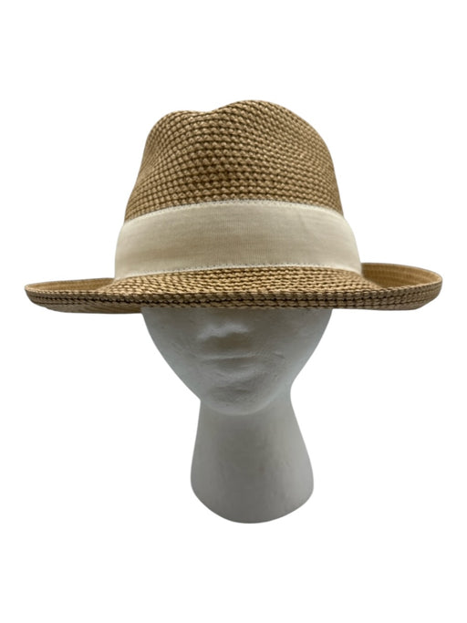 Eric Javits Brown Straw Woven Fedora Hat Brown / S